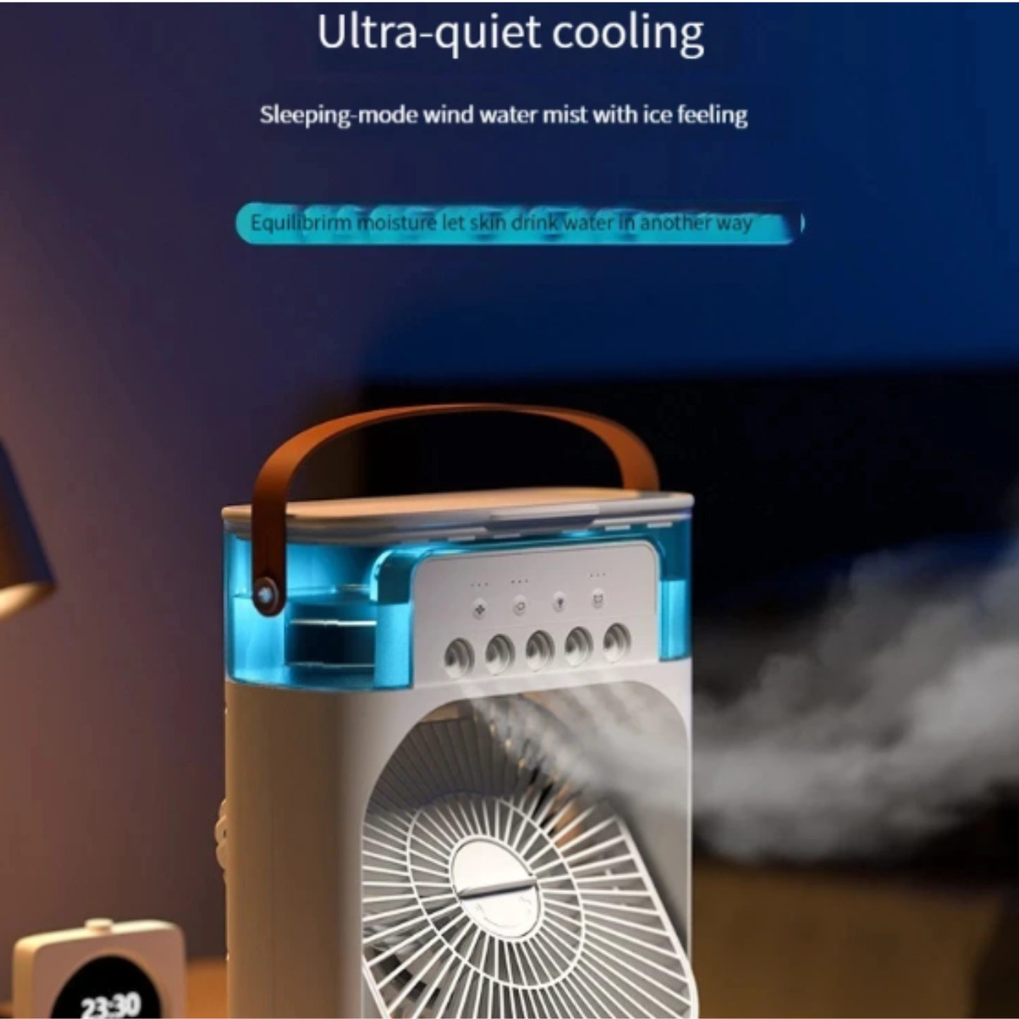 2025 Portable 3-in-1 Air Cooler, Humidifier & Fan | USB Mini Air Conditioner with LED Night Light & Water Mist Function