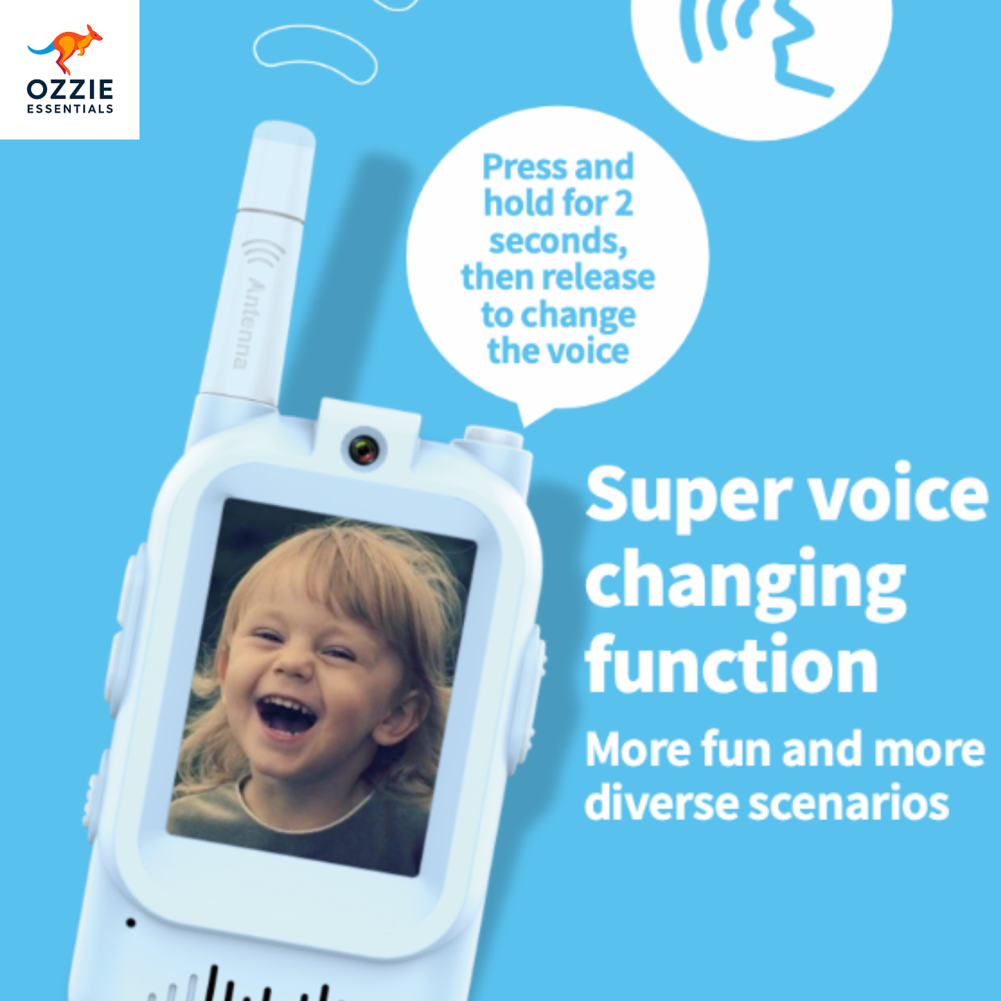 Kids Video Walkie Talkie 2-Way Radio | 2-Inch Screen, 1500FT Range, Fun Voice Effects β Perfect Gift for Ages 3-12 | Outdoor Play & Christmas Toy