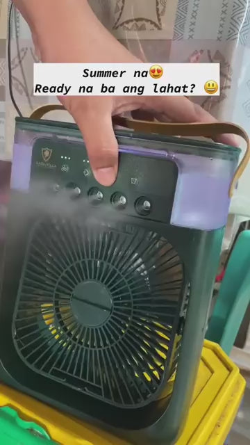 2025 Portable 3-in-1 Air Cooler, Humidifier & Fan | USB Mini Air Conditioner with LED Night Light & Water Mist Function